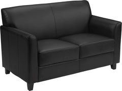 HERCULES Diplomat Series Black Leather Loveseat