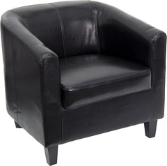 Black Leather Office Guest Chair / Reception Chair
