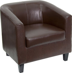 Brown Leather Office Guest Chair / Reception Chair