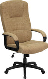 High Back Beige Fabric Executive Swivel Office Chair