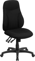 High Back Black Fabric Multi-Functional Ergonomic Swivel Task Chair