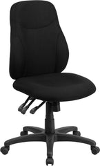 Mid-Back Black Fabric Multi-Functional Ergonomic Swivel Task Chair