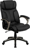 High Back Folding Black Leather Executive Swivel Office Chair