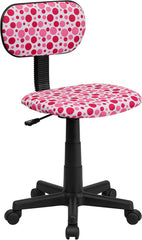 Pink Dot Printed Swivel Task Chair