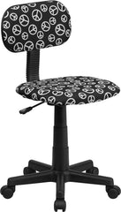 Peace Sign Printed Swivel Task Chair
