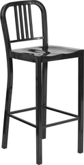 30'' High Black Metal Indoor-Outdoor Barstool