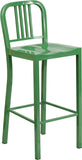 30'' High Green Metal Indoor-Outdoor Barstool