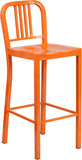 30'' High Orange Metal Indoor-Outdoor Barstool