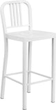 30'' High White Metal Indoor-Outdoor Barstool