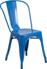 Blue Metal Indoor-Outdoor Stackable Chair