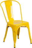 Yellow Metal Indoor-Outdoor Stackable Chair