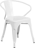 White Metal Indoor-Outdoor Chair with Arms