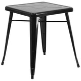 24'' Square Black Metal Indoor-Outdoor Table