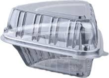 Dart C54HT1 6x6x3 Clear Hinged Tray Pie Wedge CONTAINER