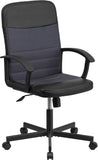 Mid-Back Black Vinyl and Dark Gray Mesh Racing Executive Swivel Office Chair