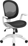 Mid-Back Black Mesh Swivel Task Chair with Seat Slider and Ratchet Back