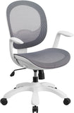 Mid-Back Gray Mesh Swivel Task Chair with Seat Slider and Ratchet Back