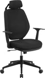 High Back Black Fabric Executive Swivel Office Chair with Height Adjustable Headrest