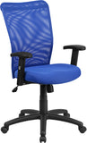 High Back Blue Mesh Executive Ergonomic Swivel Office Chair with Arms