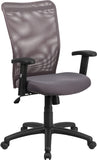 High Back Gray Mesh Executive Ergonomic Swivel Office Chair with Arms