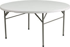 60'' Round Bi-Fold Granite White Plastic Folding Table