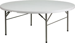 72'' Round Bi-Fold Granite White Plastic Folding Table