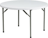 48'' Round Granite White Plastic Folding Table