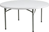 60'' Round Granite White Plastic Folding Table