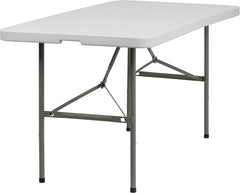 30''W x 60''L Bi-Fold Granite White Plastic Folding Table