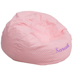 Personalized Oversized Light Pink Dot Bean Bag Chair