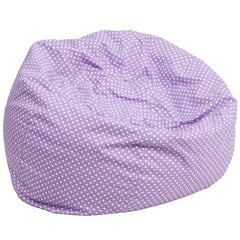 Oversized Lavender Dot Bean Bag Chair