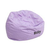 Personalized Small Lavender Dot Kids Bean Bag Chair