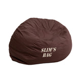 Personalized Small Solid Brown Kids Bean Bag Chair