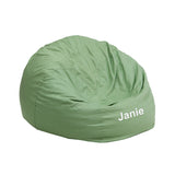 Personalized Small Solid Green Kids Bean Bag Chair
