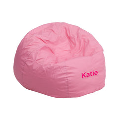 Personalized Small Solid Light Pink Kids Bean Bag Chair