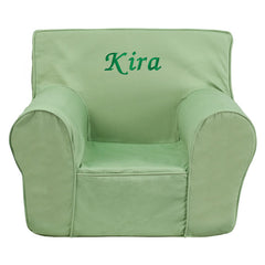 Personalized Small Solid Green Kids Chair