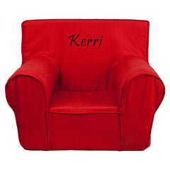 Personalized Small Solid Red Kids Chair