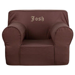 Personalized Oversized Solid Brown Kids Chair