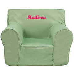 Personalized Oversized Solid Green Kids Chair
