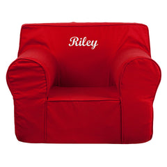 Personalized Oversized Solid Red Kids Chair