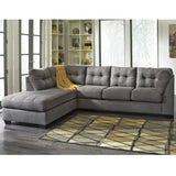 Benchcraft Maier Sectional with Left Side Facing Chaise in Charcoal Microfiber