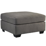 Benchcraft Maier Oversized Accent Ottoman in Charcoal Microfiber
