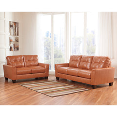 Benchcraft Paulie Living Room Set in Orange DuraBlend