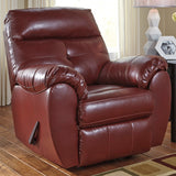 Benchcraft Bastrop Rocker Recliner in Crimson DuraBlend