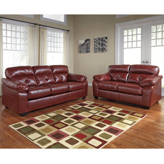 Benchcraft Bastrop Living Room Set in Crimson DuraBlend