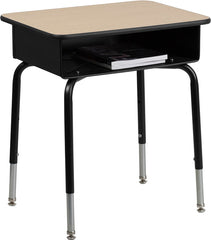 Student Desk with Open Front Metal Book Box