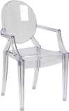 Ghost Chair with Arms in Transparent Crystal