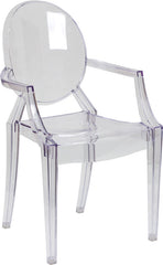 Ghost Chair with Arms in Transparent Crystal