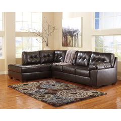 Signature Design by Ashley Alliston Sectional in Chocolate DuraBlend