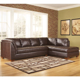 Signature Design by Ashley Fairplay Sectional with Right Side Facing Chaise in Mahogany DuraBlend Leather